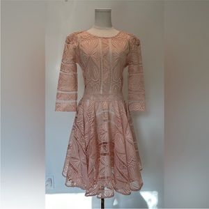NWOT Maje pink heart lace dress twirl skirt